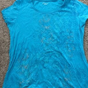 St. John's Bay Blue Relaxed Short Sleeve T-Shirt